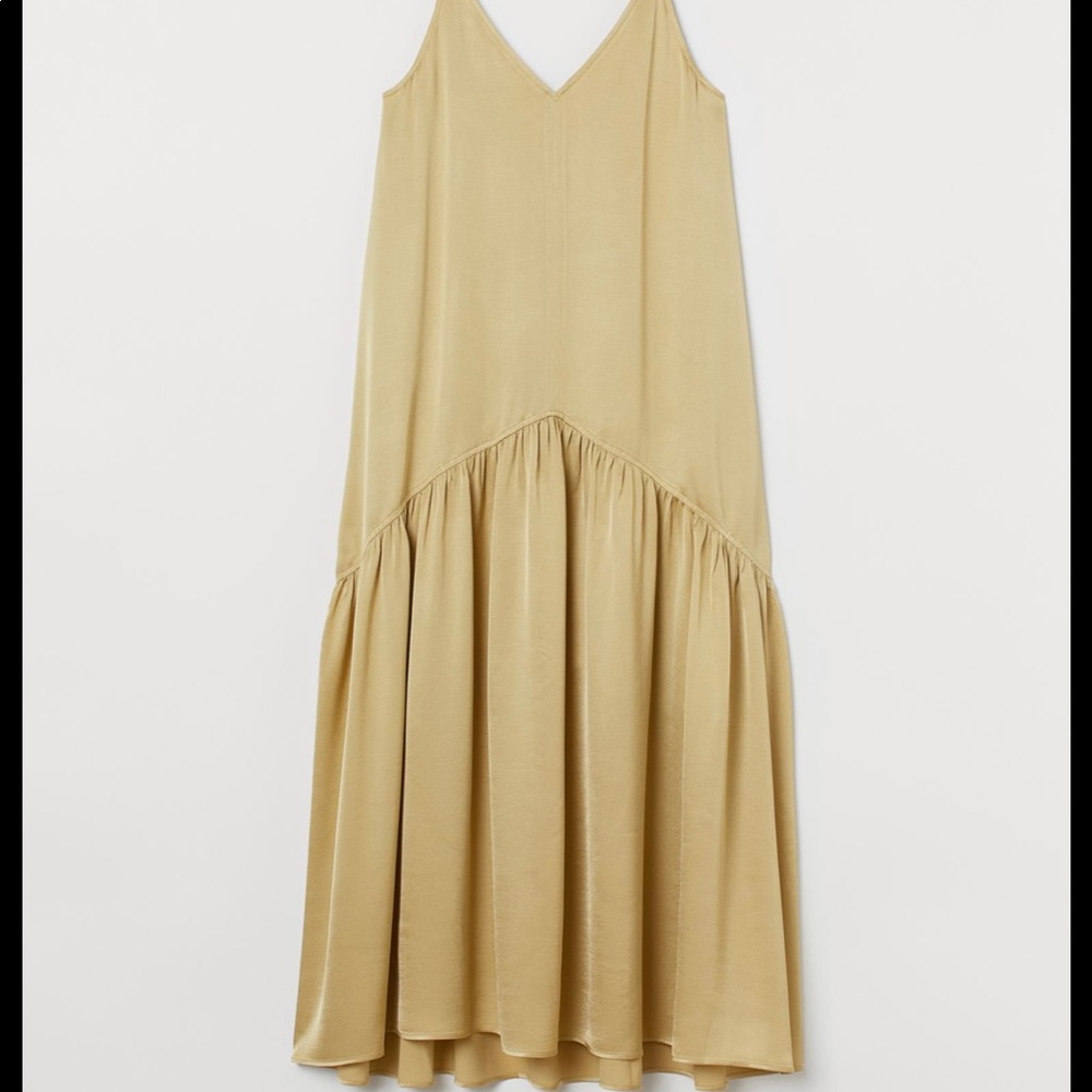 NWT HM gold slip dress